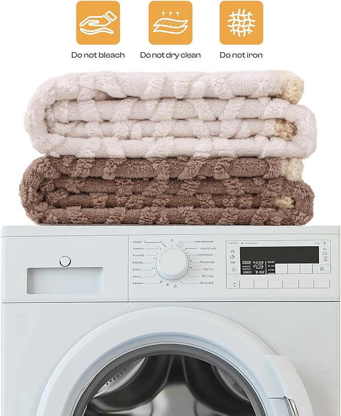 Waterproof Pet Blanket, Liquid Pee Proof Dog Blanket for Sofa Bed Couch, Reversible Sherpa Fleece Furniture Protector Cover for Small Medium Large Dogs Cats, Khaki Queen Sizeï¼90" x 82"ï¼