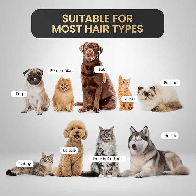 Pet Grooming Comb and Brush for Dogs and Cats - Detangling, Dematting, Dog Brush, Cat Brush Self-Cleaning Button Undercoat Rake, Slicker Brush, Dog Grooming Brush, Cat Grooming Brush Deshedding