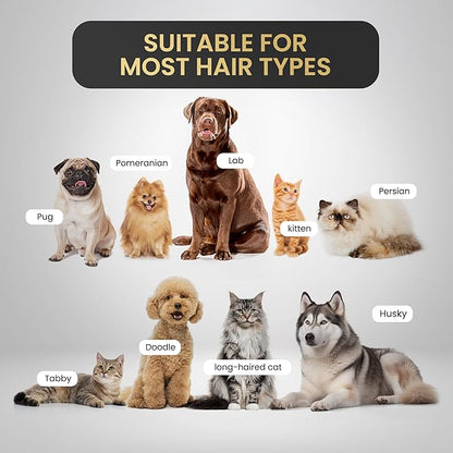 Pet Grooming Comb and Brush for Dogs and Cats - Detangling, Dematting, Dog Brush, Cat Brush Self-Cleaning Button Undercoat Rake, Slicker Brush, Dog Grooming Brush, Cat Grooming Brush Deshedding