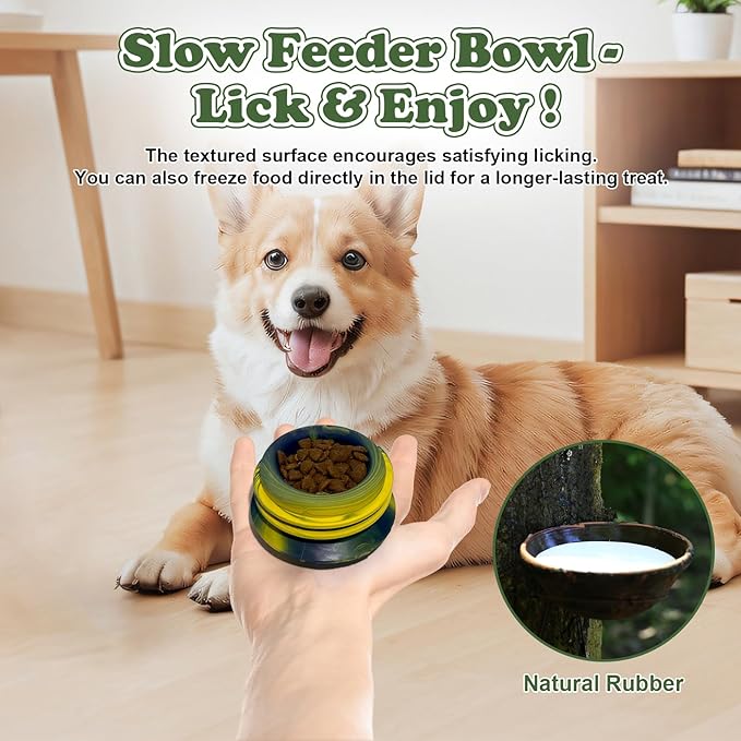 5-in-1 Frozen Dog Enrichment Toys,Interactive Dog Toys with DIY Freezable Fillable Mold,Natural Rubber,Dishwasher Safeï¼_mallï¼