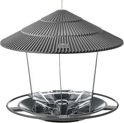 Bird Feeder Outdoor Hanging for Wild Bird Seed, Grey