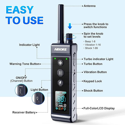 Dog Shock Collar, 4300FT Waterproof Dog Training Collar with Remote for 5-150lbs Small Medium Large Dogs, Rechargeable E Collar with Beep (1-8), Vibration(1-16), Safe Shock(1-99),Shock Collar for Dogs