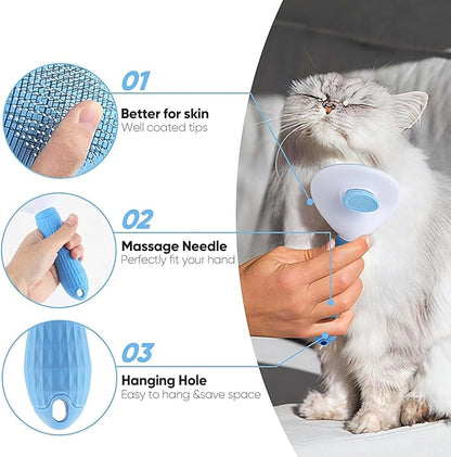 Cat Brush Self Cleaning Slicker Brush with Release Button, Dog Brush for Long or Short Haired Pets, Cat Comb Dog Shedding Brush for Pet Massage, Brush Tool Easy to Remove Loose Undercoat