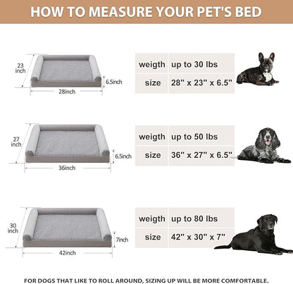 BFPETHOME Dog Beds for Large Dogs, Orthopedic Dog Bed for Medium Large Dogs,Big Waterproof Couch Dog Pet Bed with Removable Washable Cover