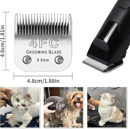 3 Pcs Size 5FC Detachable Dog Grooming Blades, Compatible with Andis, Oster A5, Wahl KM10 Series Clippers, Cut Length 6.3mm, Silver (5FC 6.3mm, 3Pcs)