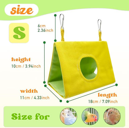 Bird Nest House Summer Bird Bed for Cage Hanging Hammock Shed Hut Parrot Hideaway for Budgies Lovebirds Cockatiels Conures Quakers African Grey Amazon Parrots, Small to Large Birds (S)