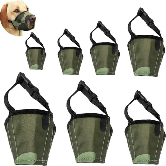 Dog Muzzles Suit - 7PCS Dog Muzzles Adjustable Quick Fit pet Muzzle Prevent from Biting Barking and Chewing for Small Medium Large Dogs,Camouflage