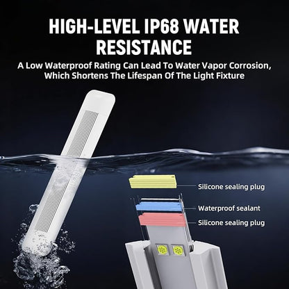 Aquarium Light,Fish More Red Water is Not,Specific Full Spectrum Fish Tank Light,Comes with Two Mounting Brackets, Timing Function, Memory Feature, Adjustable Brightness, IP68 (14IN)