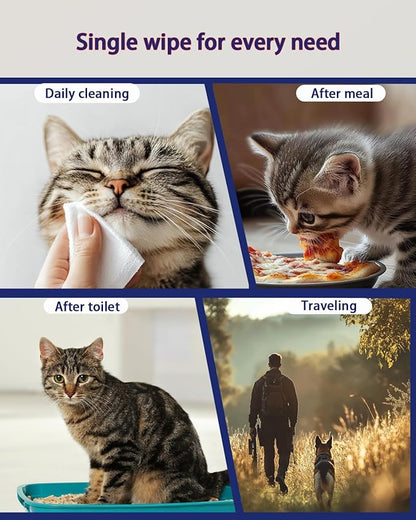 Dog Wipes for Paws and Butt  4 Pack (320 Ct) Unscented Pet Wipes for Dogs & Cats  Extra Thick, Hypoallergenic & Lint-Free Cleaning Wipes for Face, Ears, and Sensitive Areas  Travel & Home Use