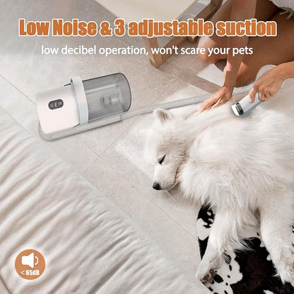 Dog Grooming Vacuum, Pet Grooming Kit with Dog Clippers, 2.5L Dust Cup 11000Pa Dogs Vacuum for Shedding Grooming, 5 Grooming Tools Home Cleaning in 1, Low Noise Pet Grooming Vacuum for Dogs, PG50