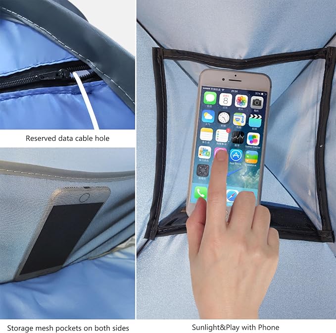 1pcs Pop Up Dog Cat Camping Tent, Blue Outdoor Play Tent House Portable Sun Shelter Pet Tent for Dogs Cats Puppy Kitty Other Small Animals, L