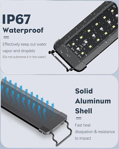 Pawfly 14 W UVB Light for Reptiles for 18" to 24" Terrariums Extendable Reptile Tank Light with Full Spectrum Brilliant with Day & Night Modes and Adjustable Brightness
