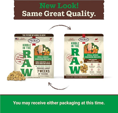 Primal Kibble in The Raw, Freeze Dried Dog Food, Small Breed Recipe, Scoop & Serve, Made with Raw Protein, Whole Ingredient Nutrition, Crafted in The USA, Dry Dog Food 5.4 lb Bag