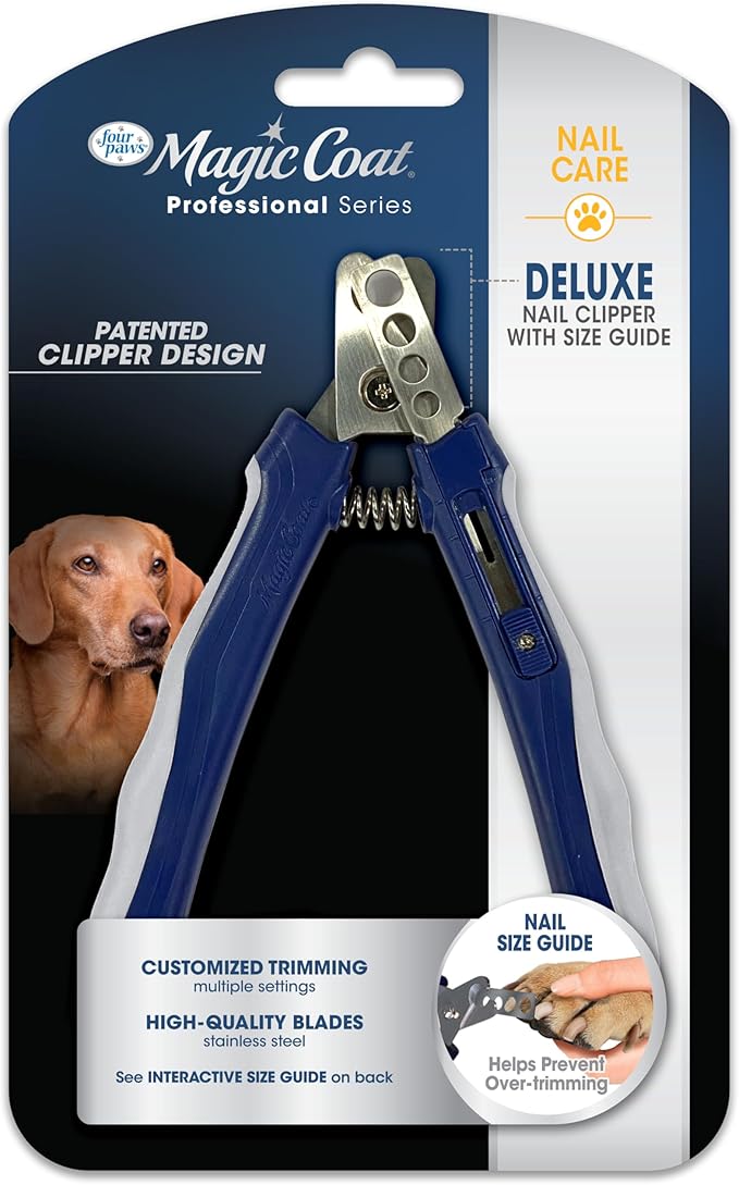 Four Paws Magic Coat Professional Series Deluxe Dog Nail Clipper with Size Guide, Claw Trimmer for Dogs, 1 Count