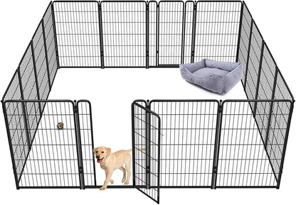 FXW Homeplus Dog Playpen for Indoor Use - Stress-Free and Safe Play, Heavy Duty 45 Inch 16 Panels Dog Pen for Large Dogs, Black_atented