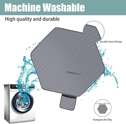 Hexagon Washable Liner for Small Animal Playpen, Portable Reusable Guinea Pig Playpen Pad Hamster Cage Pee Pad Super Absorbent Indoor Waterproof Anti-Slip for Rabbit Bunny (Grey)