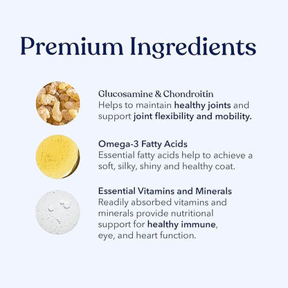 Honest Paws (90 Count) Dog Multivitamin Soft Chews with 10 Essential Vitamins - Joint, Coat, Immune, Eye & Heart Support - with Glucosamine, Chondroitin & Omega-3 - Beef Flavor