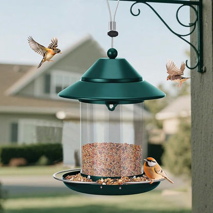 Bird Feeders for Outdoors, Chew Proof Metal Hanging Bird Feeder, Wild Birdfeeders for Outside Garden Yard Decoration Viewing Cardinal Finch