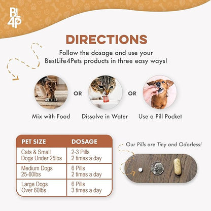 Scoot Stopper for Dogs & Cats – Natural Anal Gland & Digestive Support Supplement for Scooting, Stool Consistency, Constipation, Indoor Accidents & Difficult Pooping – 400 Odorless Pills