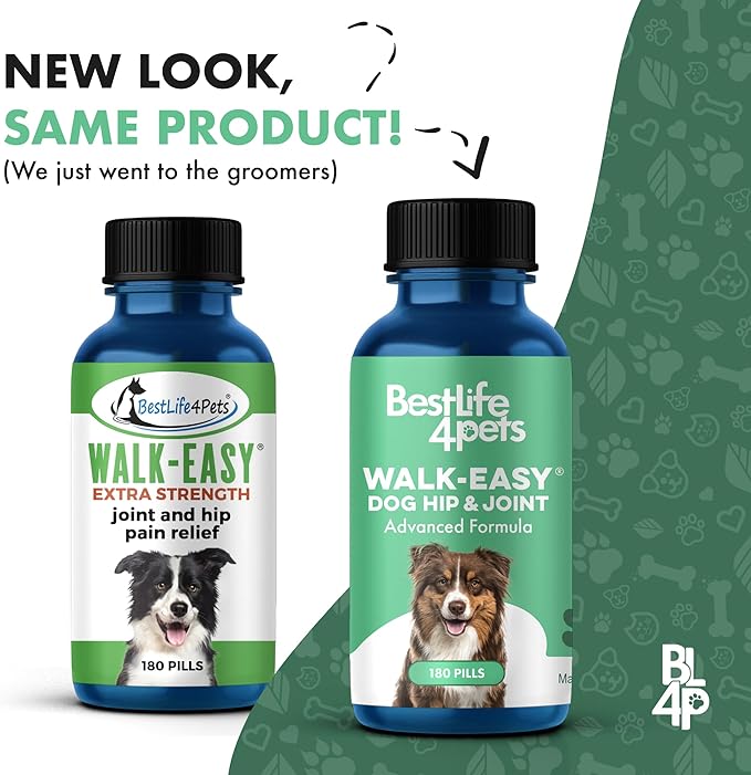 Advanced Hip and Joint Supplement for Dogs, Natural Extra Strength Dog Arthritis Pain Relief & Anti Inflammatory for Dogs Helps Limping, Mobility Issues, Hip Dysplasia, ACL Tears, 180 Tiny Pills