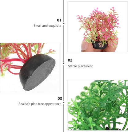 POPETPOP 40 Pcs Artificial Aquarium Plants - Mini Fish Tank Landscaping Water Plants, Plastic Small Aquarium Decor for Household and Office Aquarium