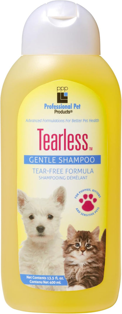 PPP Tearless Shampoo for Puppies and Kittens with Sensitive Eyes - Gentle, No-Sting Shampoo for Dogs & Cats - Eye Safe Formula - 13.5 fl oz.