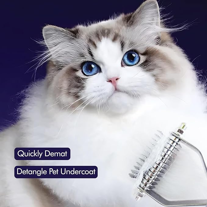 Wooden Dog Brush for Shedding Reduce Pet Hair with Long Hair Deshedding Brush Pet Brush (Small)