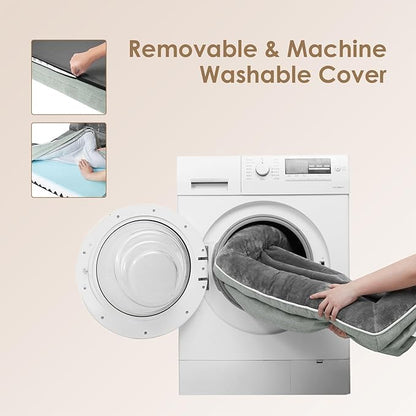 EHEYCIGA Orthopedic Dog Bed for Medium Dogs, Waterproof Memory Foam Medium Dog Beds with Sides, Non-Slip Bottom and Egg-Crate Foam Medium Dog Couch Bed with Washable Removable Cover, Greyish Green