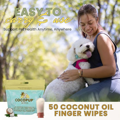 Dog Teeth Cleaning Wipes Ear Nose Paws Fur Cleaner Pure Coconut Oil