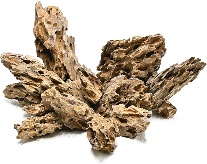 Unocho Aquarium Stone Rocks Dragon Stone 10LB Aquarium décor Rocks Aquascaping Stone Fish Rocks for Aquariums Landscaping Model Tank Decoration-2-6 inches