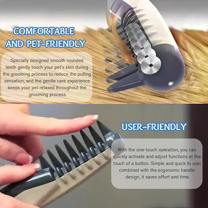 2-in-1 Electric Pet Grooming Comb with Razor, Electric Dog Grooming Comb, Pet Knot Remover for Detangling Long Hair and Fur on Cats and Dogs (1pcs)