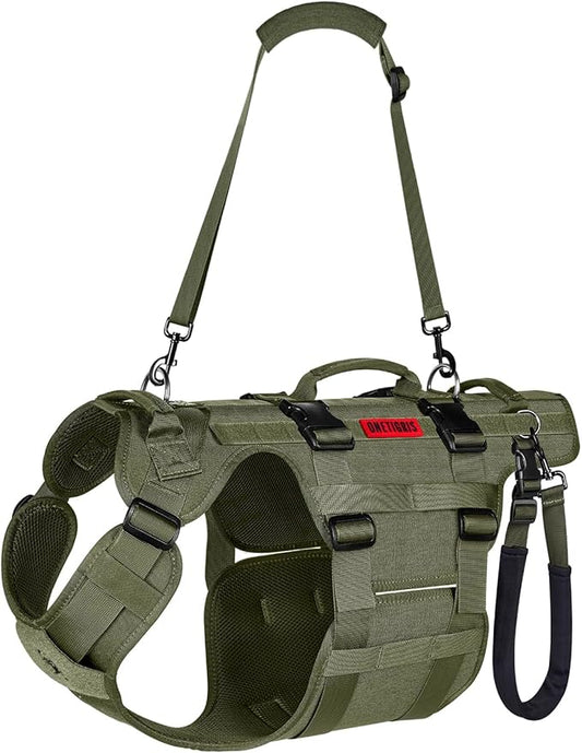 OneTigris Dog Lift Harness for Large Dogs, Dog Hip Support Brace, Full Body Dog Lifter with Handles Invictus Multifunctional Mobility Assistance Vest for Back Legs (Green, Medium)