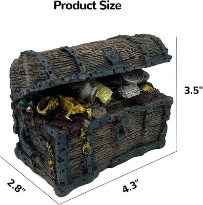 Mipukbay Fish Tank Decorations, Aquarium Decor Treasure Chest Aquarium Ornament for Small Tank