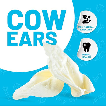 Sitka Farms Whole Cow Ears for Dogs 25 Count- No Hide Dog Chews - Whole Natural Cow Ears Dog Treat for Small, Medium and Large Dogs - Doggie Dental Care - Long Lasting Dog Treats