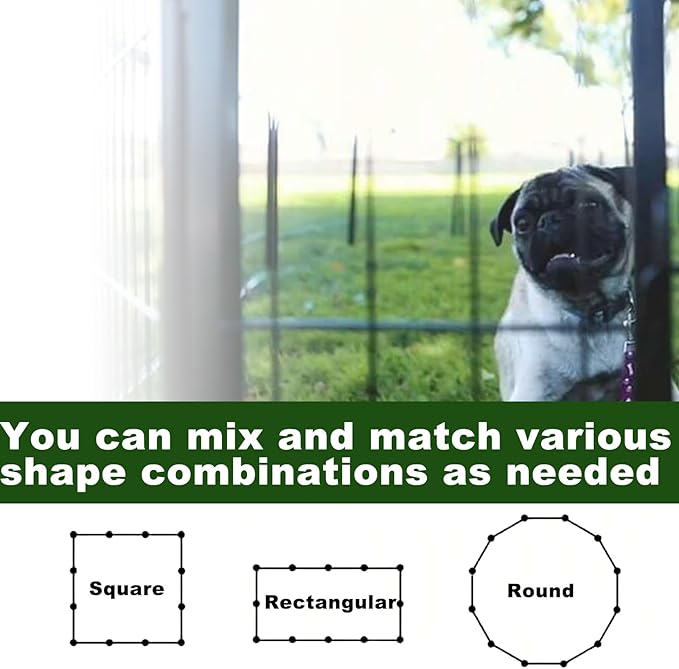 Dog Playpen,32 in(H) Pet Fence Outdoor for Rv Camping,Garden Fence Animal Barrie for Yard,Total 16 Panels with Gate 37.3Ft(L) Black Metal Temporary Fencing