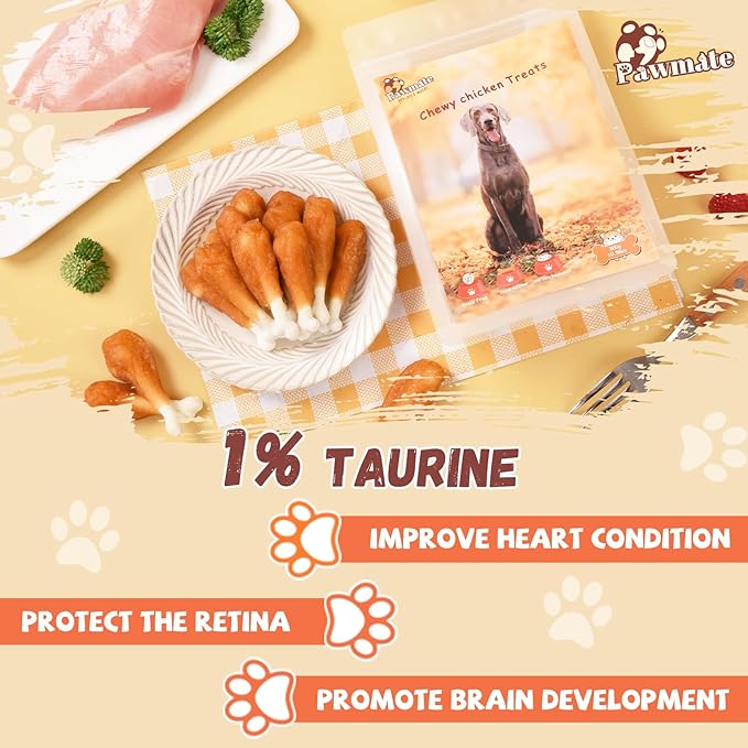 Dog Treats Chicken Wrapped Calcium Bone, Rawhide-Free Grain-Free Training Treats for Dogs Teeth Cleanning Breath Fresh Dog Chewy Snacks for Medium Large Dogs 10.6 oz, 18-19 Counts