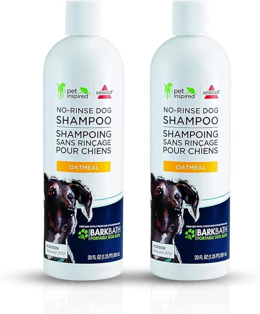 2-Pack Oatmeal Bath for Bissell Barkbath No Rinse Dog Shampoo - Natural & Waterless Dog Shampoo for Fresh & Clean Coat - Gentle Dog Dry Shampoo for Dogs - Alcohol Free Dog Wash Solution (20 Fl Oz)