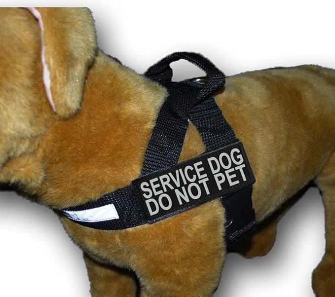 Doggie Stylz Service Dog DO NOT PET Nylon Harness No Pull IDC Guide Assistance. Comes with 2 Reflective Service Dog DO NOT PET Removable Patches. Please Measure Your Dog Before Ordering