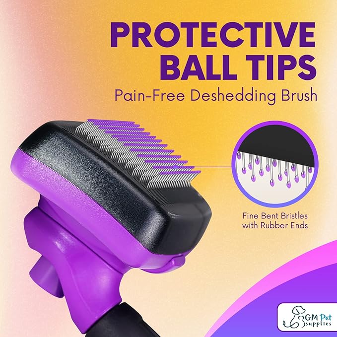 GM Pets Self Cleaning Grooming Brush | This is The Best Dog and Cat Brush for Shedding and Grooming | Our Pet Brushes Are Suitable for All Hair Lengths (Sensitive Skin Small)