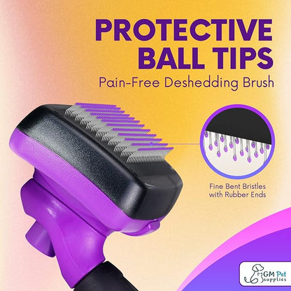 GM Pets Self Cleaning Grooming Brush | This is The Best Dog and Cat Brush for Shedding and Grooming | Our Pet Brushes Are Suitable for All Hair Lengths (Sensitive Skin Small)