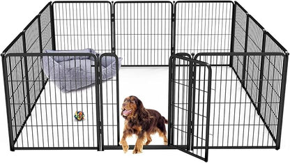 FXW Homeplus Dog Playpen for Indoor Use - Stress-Free and Safe Play, Heavy Duty 32 Inch 12 Panels Dog Pen for Small and Medium Dogs, Black_atented