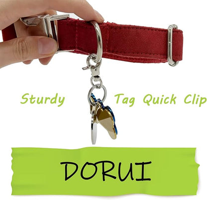 Dog Tag Clips 2 Pack Easy Change for Pet ID Tag Quick Clips Small Medium Large Dogs and Cats Collars|Silver|