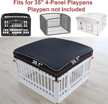 Dog Pen Cover Dog Playpen Cover for Pets,Provide Shade and Security for Indoor Outdoor Dog Pen,Pet Playpen Cover Fits 35 inch Playpen 4-Panels (Playpen Not Included!!!)
