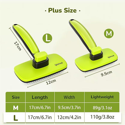 Pecute Self-Cleaning Slicker Brush for Dogs, Cats, Lightweight Dog Brush for Shedding Massaging Grooming, Cat Brush Gently Removes Loose Fur Undercoat for Dogs Cats Rabbits of All Hair Types