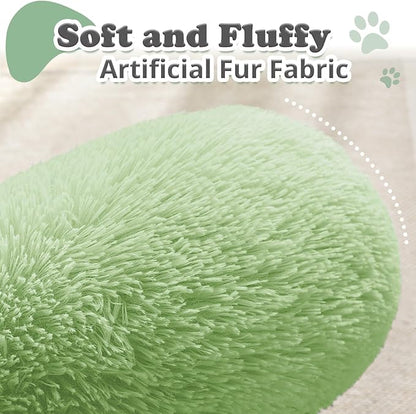 JOLLYVOGUE Dog Beds, Calming Small Dog Bed, Anti-Anxiety Dog Bed for Small Dogs, Fluffy Donut Dog Bed, Cozy Dog Cat Cushion Bed for Small Medium Dogs (24")