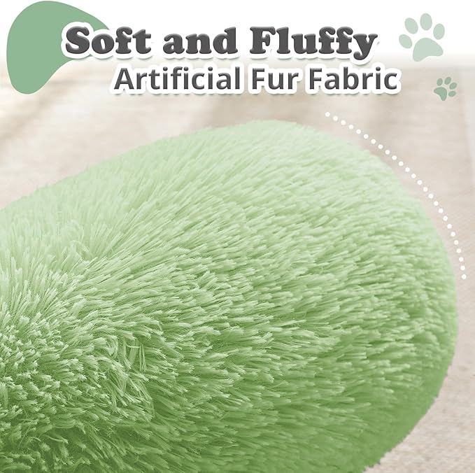 JOLLYVOGUE Dog Beds, Calming Small Dog Bed, Anti-Anxiety Dog Bed for Small Dogs, Fluffy Donut Dog Bed, Cozy Dog Cat Cushion Bed for Small Medium Dogs and Cats (20")