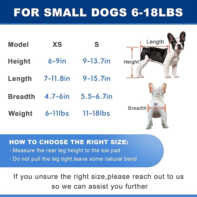 Adjustable Dog Wheelchair for Back Legs| Pet Wheelchairs with Disabled Hind Legs Walking|Stabel & Light Weight | Black(XS)