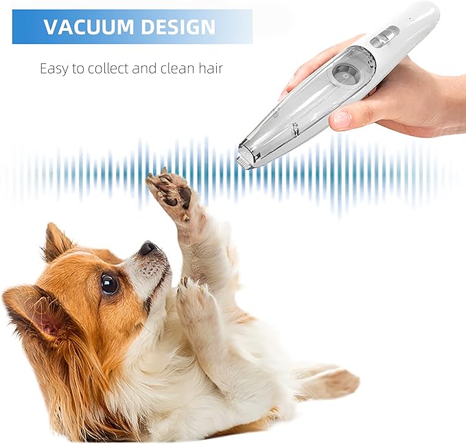 Electric Dog Paw Fur Vacuum Trimmer Christmas Cordless Ear Hair Clipper Small Cats Mini Dogs Shavers Light up Puppy Grooming Clippers 2 Speeds Rechargeable Cat Trimmers Quiet Grooming