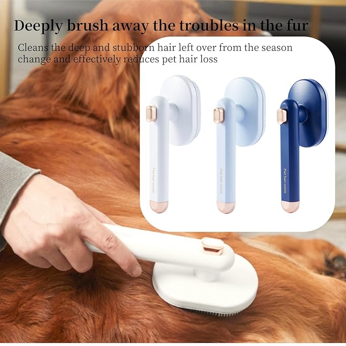 3PCS Cat Brush with Release Button,Dog Brush,Cat Brush Dog Brush for Shedding Grooming, Cat Brushes for Indoor Cats, Dog Grooming Brush Pet Brush for Semi-Short to Semi-Long Hair