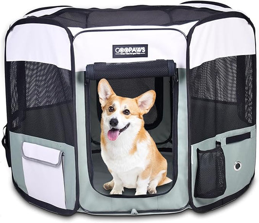 JESPET Pet Dog Playpens 36", 45" & 61" Portable Soft Dog Exercise Pen Kennel with Carry Bag for Puppy Cats Kittens Rabbits, Indoor/Outdoor Use